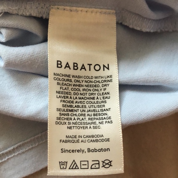 Aritzia Babaton V-Neck Blue Shoulder Pad Sleeveless T-Shirt size S - Picture 5 of 6